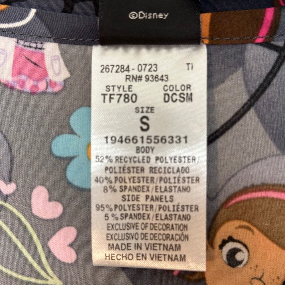 Disney Doc McStuffins‎ Tooniforms Cherokee Scrub Top Size Small V-Neck - Picture 4 of 5